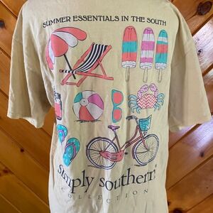 Simply Southern Collection Summer Essentials Graphic T-Shirt Top yellow tee